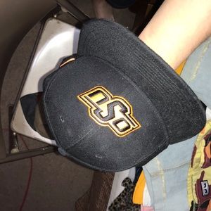 black, flat bill university of oklahoma state hat